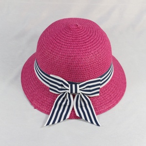 HZM-17646 bán buôn mùa hè xô trẻ em Mini giấy rơm hat với Bowknot - Product Image 3