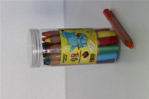 6 couleurs Easy Writing Logo 3 en 1 Woody Crayon Taille Jumbo Imprimé Crayon de cire multicolore avec extrémité de trempage de couleur - Product Image 6