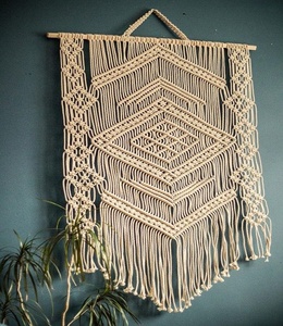 Boho Chic macramé tenture murale Design traditionnel décor à la maison à la main inde 100% coton biologique respectueux de l'environnement décor à la maison - Product Image 4