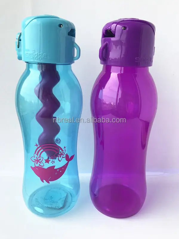 600 ml garrafa de plástico garrafa de cintura com impressão a cores tubo hermético