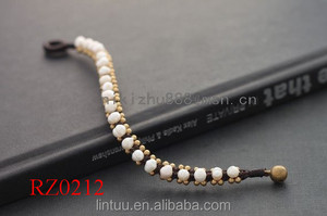 Perla de la manera pulsera de belleza venta de wholse cuentas blancas pulseras de la <span class=keywords><strong>amistad</strong></span> de la armadura - Product Image 3