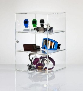 Bán buôn thời trang tùy chỉnh rõ ràng 3 tầng Acrylic hiển thị trường hợp hộp hiển thị với khóa - Product Image 3