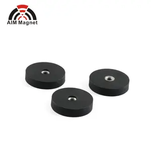 Rubber Cover N52 NdFeB Round Magnet With Screw