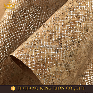 Patrón de la serpiente de cuero natural <span class=keywords><strong>material</strong></span> de la tela de corcho para la tapa - Product Image 4