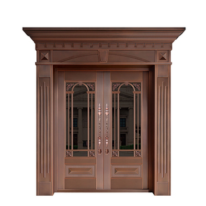 <span class=keywords><strong>Puerta</strong></span> Principal de Madera de Diseño Personalizado, <span class=keywords><strong>Puerta</strong></span> de Seguridad de Acero Reforzado para Casa - Product Image 1
