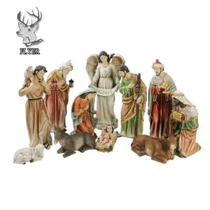 A Grandezza naturale In Resina Di Natale religioso sacra famiglia religiosa set polyresin statua