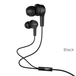 Hoco M50 Earphone Hitam Pengontrol Ikatan Tunggal, Lebih Murah