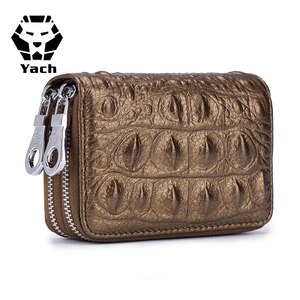 En gros personnalisé à la main en cuir <span class=keywords><strong>or</strong></span> noir coloré mode passeport porte-cartes à glissière porte-monnaie mini sac à main - Product Image 4