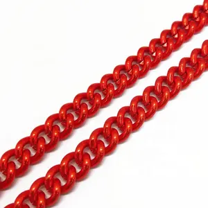 Red Colored Chain Jewelry Colorful Metal Chain For Decoration