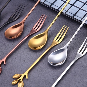 Nĩa Và Thìa Bánh Thanh Lịch, Bộ Muỗng Nhỏ Bằng Thép Không Gỉ Đầy Màu Sắc - Product Image 4