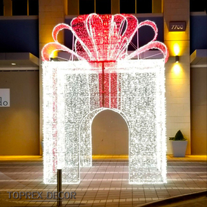 Fabricant IP65 RGB blanc bleu violet 3d led noël étanche grande boîte cadeau motif lumière géant rouge led arc décoration de noël - Product Image 3