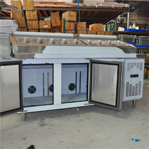 Tavolo di preparazione del lavoro del frigorifero dell'insalata della Pizza verticale di 3 porte