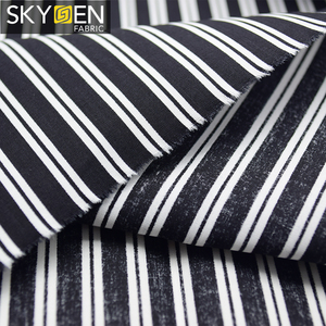Skygen thương hiệu Tùy chỉnh màu đen và trắng sọc vải sọc Mens Áo sơ mi 100% cotton satin sọc vải - Product Image 3
