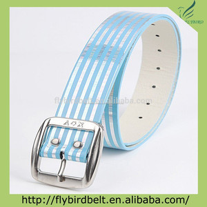 <span class=keywords><strong>Bleu</strong></span> de ciel + <span class=keywords><strong>CEINTURE</strong></span> d'unité centrale de femmes blancs avec la BOUCLE de RUBAN argentée - Product Image 1