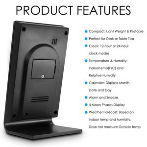 Stazione meteo e Orologio Calendario Termometro Digitale Meteo Barometro Termometro Igrometro - Product Image 6