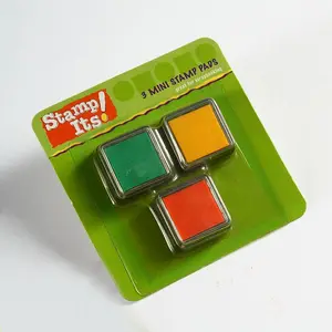 32mm * 32mm मिनी पर्यावरण के अनुकूल स्क्वायर स्टाम्प स्याही पैड kidsDIY रंगीन स्टाम्प पैड बच्चों शिक्षक के लिए स्याही के लिए पैड