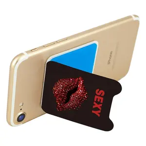 Customized logo printing removable adhesive sticker hands-free cell phone holder