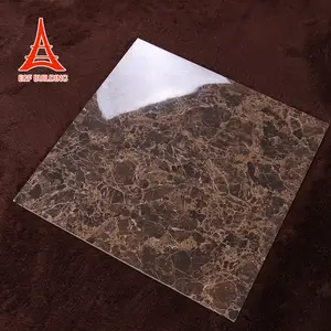 室内瓷器600x600地板室内地板棕色抛光全大理石瓷釉瓷砖客厅 - Product Image 1