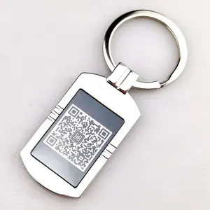 Aangepaste Metalen Giveaways Qr Code Laser Sleutelhanger Voor Relatiegeschenken