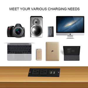 Mesa de escritorio para muebles, alargador, tira de alimentación Hub, 2 tomas de corriente y puertos USB duales - Product Image 6