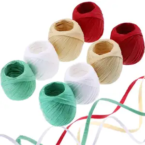 Natürliche Weihnachten Blumen Geschenk Band Papier Bast Garn String Seil Draht Papier Bast