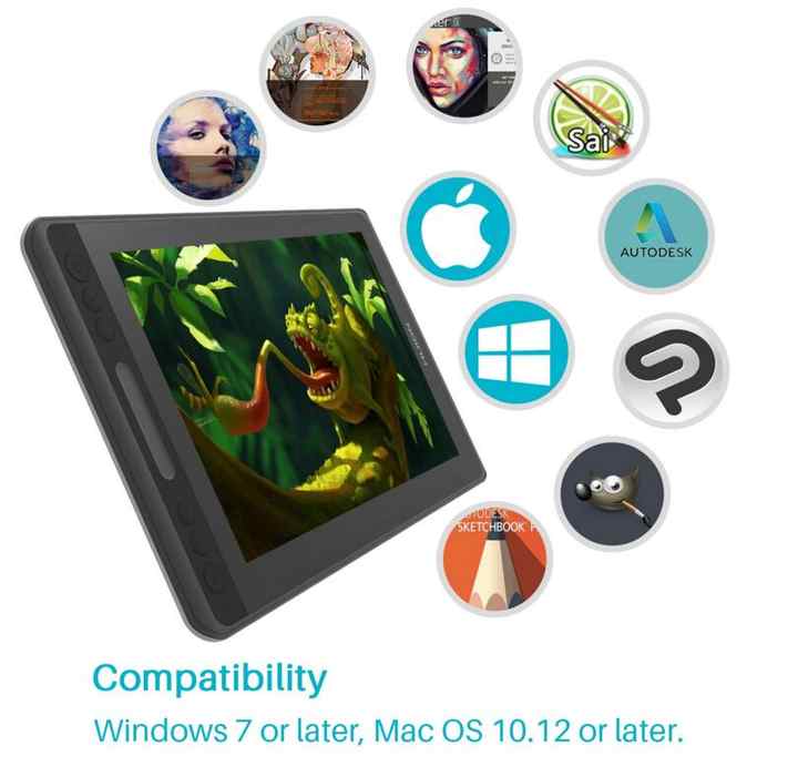 美品HUION 液タブ KAMVAS 12 ペンタブレット 本体（美品HUION 液タブ 