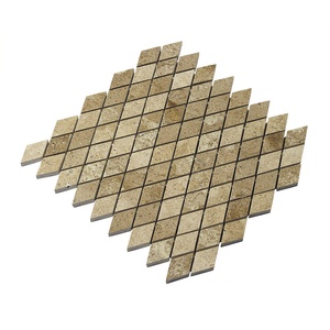 Popolare Cucina Backsplash mattonelle di mosaico di finitura beige <span class=keywords><strong>travertino</strong></span> levigato Diamante mattonelle di mosaico - Product Image 2