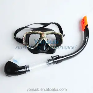 Camo novo conjunto de máscara e snorkel de mergulho personalizado em silicone