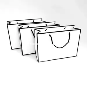 Sacchetti di carta per la spesa con Logo stampato personalizzato abbigliamento di lusso <span class=keywords><strong>porta</strong></span> regali borsa per imballaggio - Product Image 1