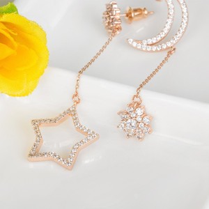 Teemi al por mayor de cobre amarillo de la joyería mujeres Pendientes baratos más nuevos Único del Zircon Elemento <span class=keywords><strong>Luna</strong></span> y estrel - Product Image 3