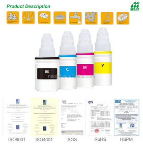 Nouveau à base d'eau d'encre recharges pour <span class=keywords><strong>canon</strong></span> <span class=keywords><strong>pixma</strong></span> g série recharge encre g1800 g2800 g3800 <span class=keywords><strong>imprimante</strong></span> - Product Image 2