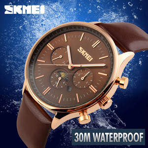 Nuevo diseño skmei oem vestido reloj de marcación especial movimiento de japón ginebra correa de cuero reloj de moda reloj - Product Image 6