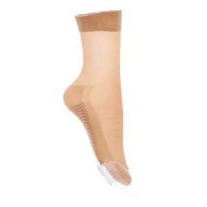 China factory transparent thin nude nylon foot massage ankle socks women