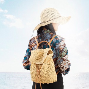 Fashion <strong>Bag</strong> for Ladies Holiday Backpack Woven <strong>Straw</strong> <strong>Bag</strong> Beach Handmade - Product Image 6