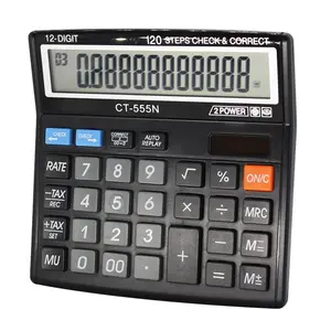 12-Digit Dual Power Electronic Multi-function Check Correct Tax Rate Desktop Calculator