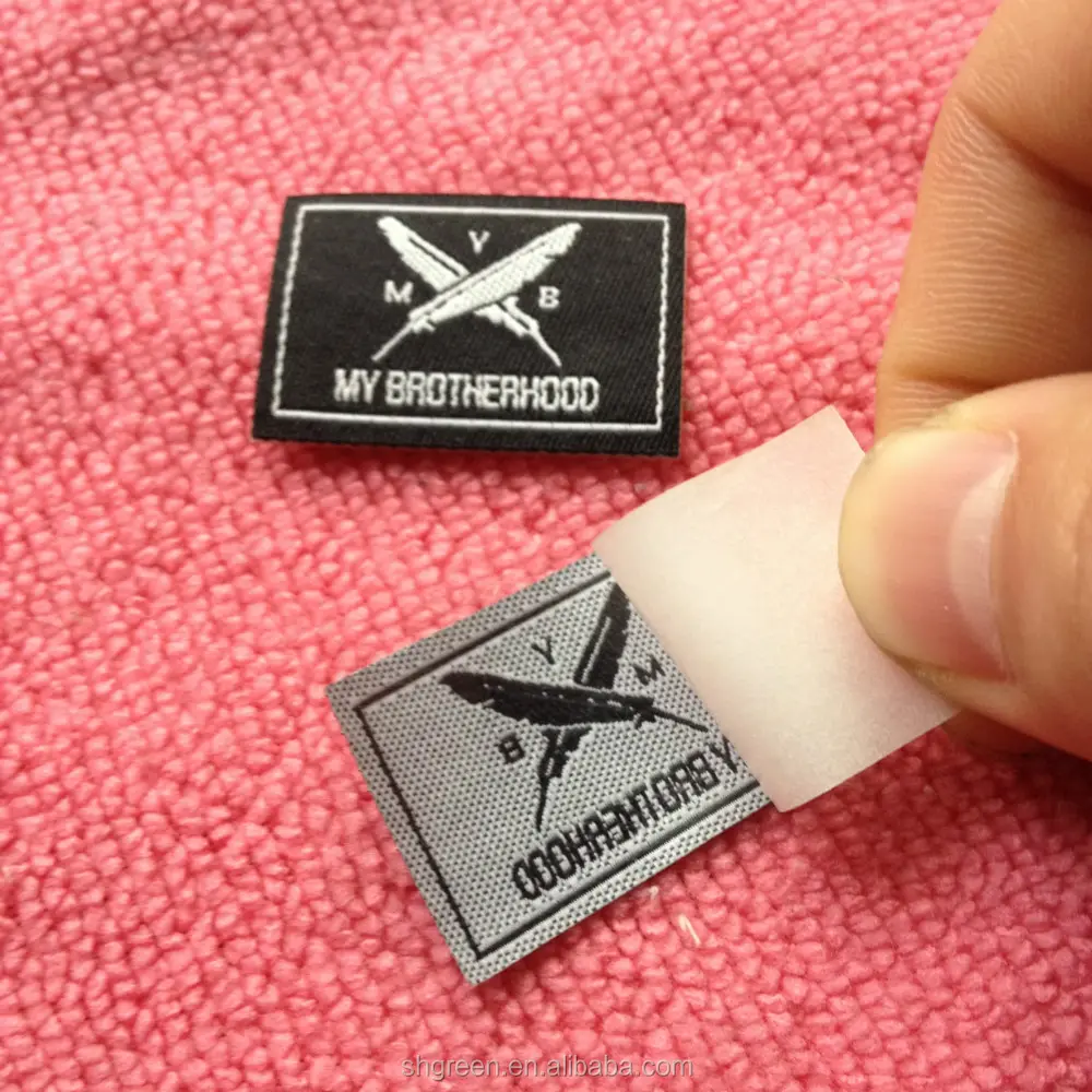 Feder logo klebender rückseite stoff patch,woven eisen auf dem etikett