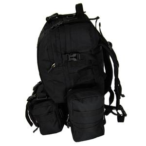 Sac à dos tactique combiné 40L, imperméable, pour camping, randonnée, assaut, Molle, grand, noir, en polyester 600D, fermeture éclair, fermeture à loquet, arqué - Product Image 1