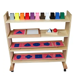 Детские деревянные материалы Монтессори, Обучающие игрушки, стеллажи для металлических вставок