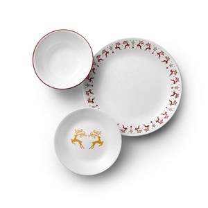 Shulopal Quà Tặng <span class=keywords><strong>18pcs</strong></span> cổ điển opalware Bộ đồ ăn Opal thủy tinh vajilla tuần lộc giáng sinh Bộ Đồ Ăn Quà Tặng - Product Image 4