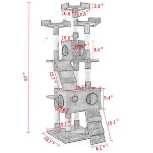 Kattenboom, krabpaal, condo, meubels, speelhuis voor katten, 2019, 67 inch - Product Image 2