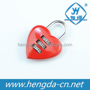 Candado de amor en forma de corazón de plástico rojo grande duradero YH1245 con cerradura de puerta digital antirrobo - Product Image 3