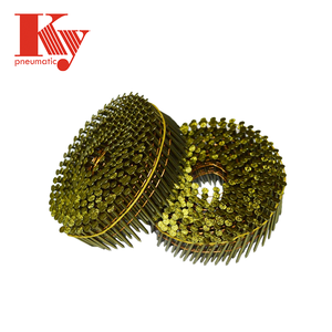 Chiodi per pallet in filo di ferro Q235 da 15 gradi, con rivestimento OEM giallo, argento, verde, a gambo liscio, per legno, 2540 - Product Image 5