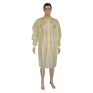 Blouse de laboratoire jetable PP dentaire personnalisée <span class=keywords><strong>PE</strong></span>/CPE blouses d'isolement en plastique bleu <span class=keywords><strong>PE</strong></span> robe de visiteur vente en gros - Product Image 5