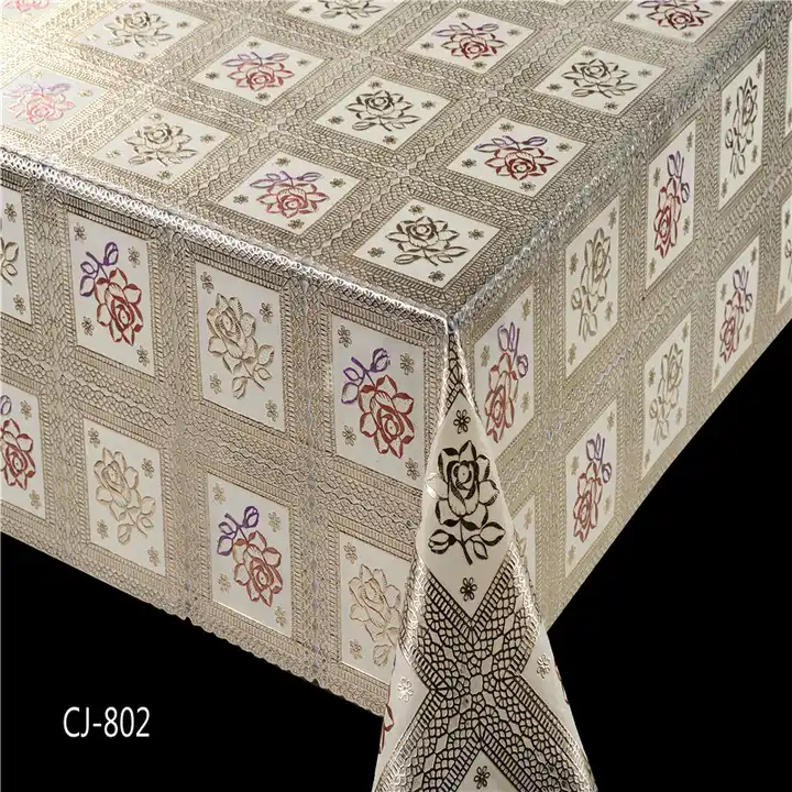 shinning plastic lace table cover roll