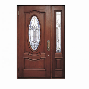 باب أمامي خشبي مع زجاج للشقق - Product Image 1