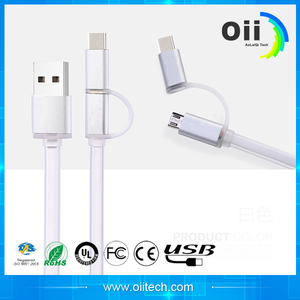 <span class=keywords><strong>2</strong></span> en 1 cable de datos USB a macho a micro & L = 1 m y <span class=keywords><strong>2</strong></span> m y 3 M para ipone y otros (carcasa de aluminio) cable USB - Product Image 2