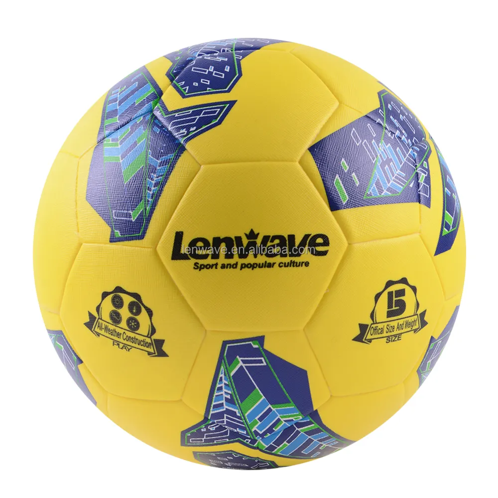 Ballons de football professionnels liés thermiquement fournis en usine, ballons de football taille 4/5, ballons de football pvc /pu 5 pour l'entraînement/jeu