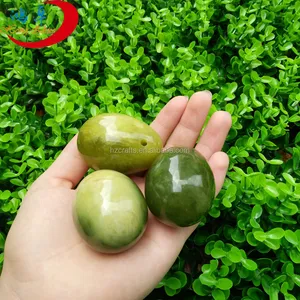 HZ livraison gratuite 45x35mm œufs de jade néphrite naturelle produits de rapports sexuels artisanat en pierre semi-précieuse