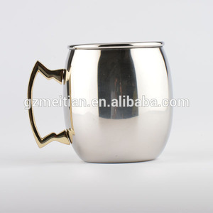 De acero inoxidable bañado Moscow Mule taza con manija color dorado - Product Image 3