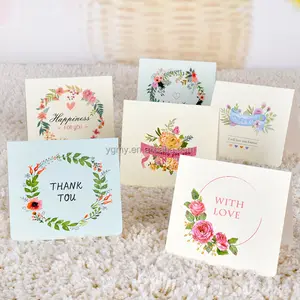 Pretty bloem krans vouwen bericht kaart met envelop Kawaii Kerst Nieuwjaar zegen wenskaart Gift card vakantie